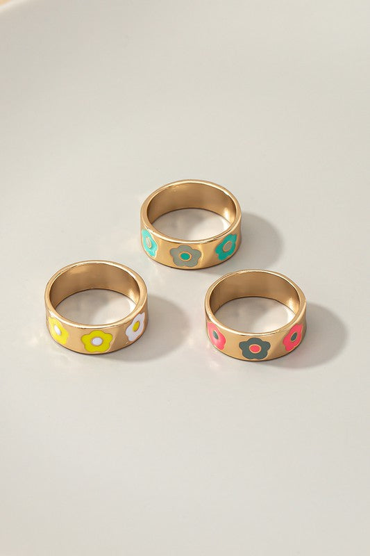 Floral Ring Band Set
