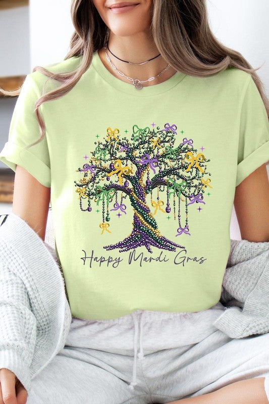 Happy Mardi Gras Tree Graphic Tee