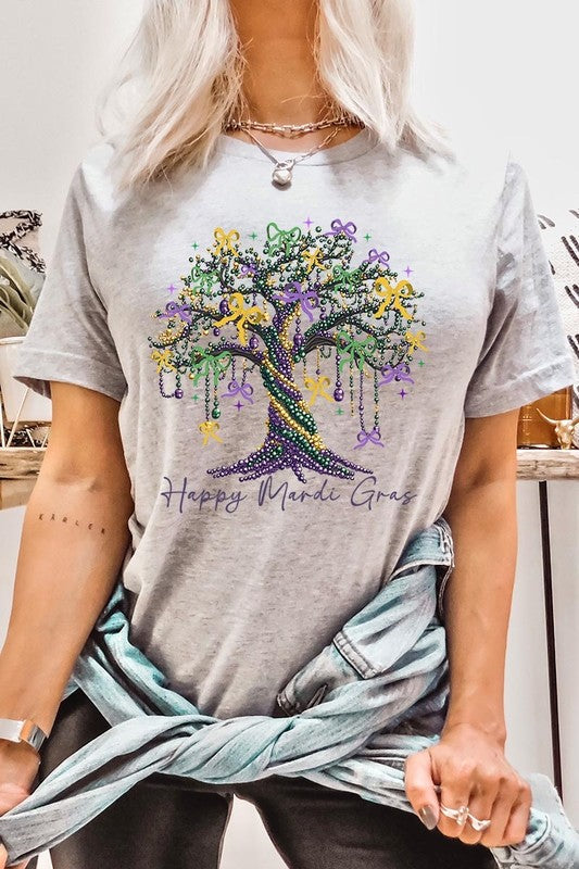 Happy Mardi Gras Tree Graphic Tee