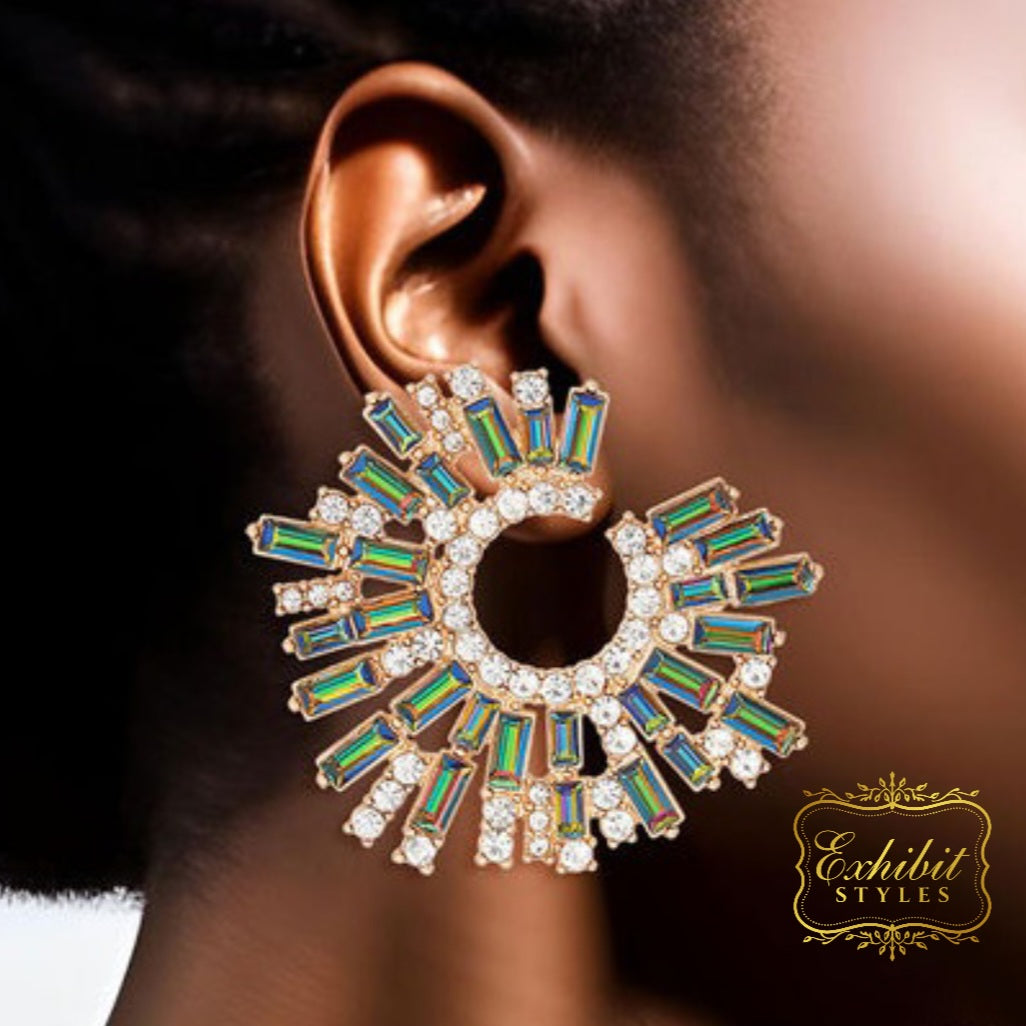 Baguette Crystals Stud Earrings