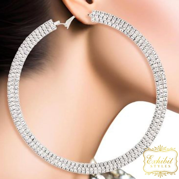 Stacked Pave Hoop Earrings