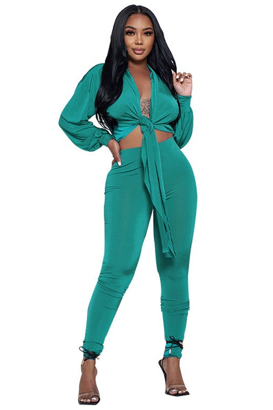 Teal Two Piece Outfit Set