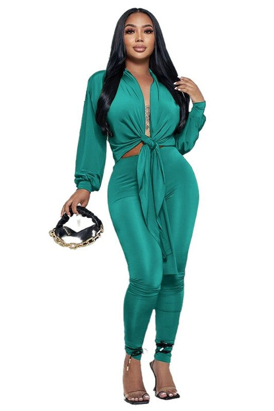 Teal Two Piece Outfit Set