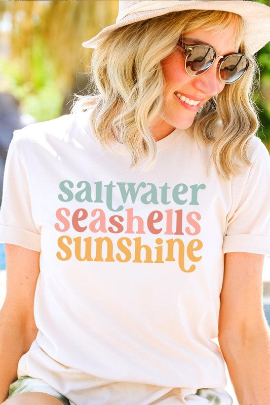 Saltwater Seashells Summer Graphic T Shirts