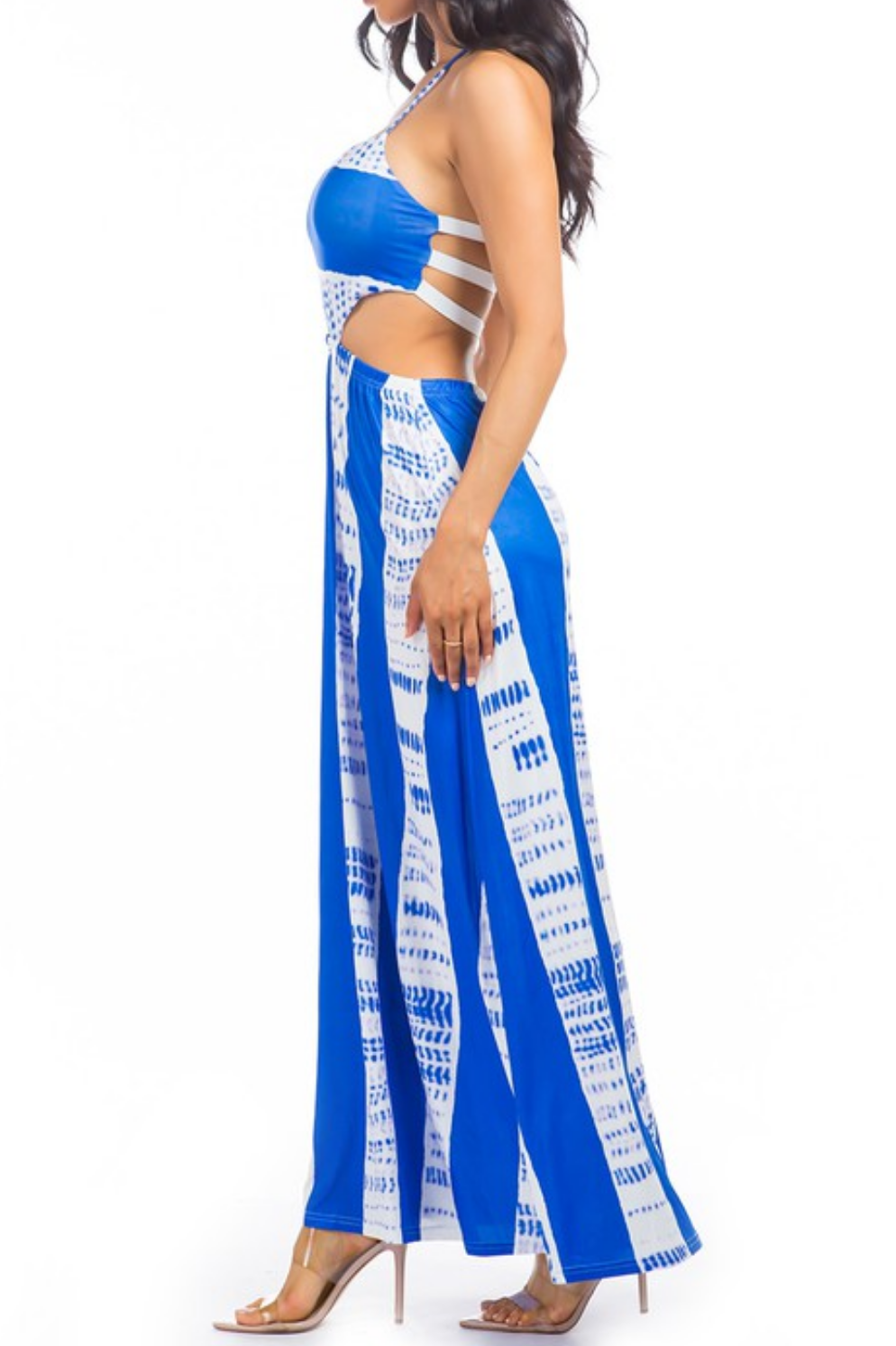 Blue Cut-out Maxi Dress