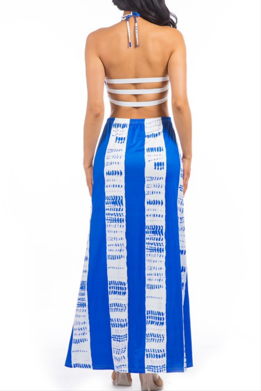 Blue Cut-out Maxi Dress