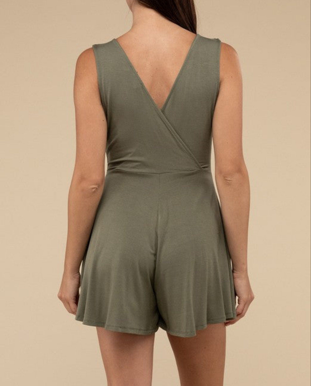 Surplice Neckline Sleeveless Romper