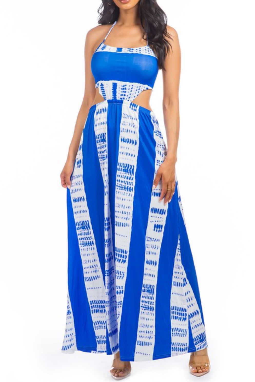 Blue Cut-out Maxi Dress