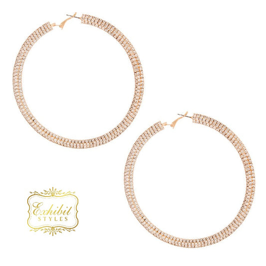 Stacked Pave Hoop Earrings