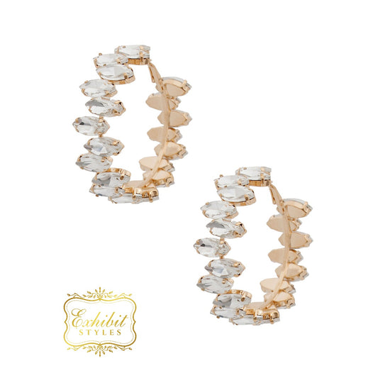 Marquise Crystal Hoop Earrings