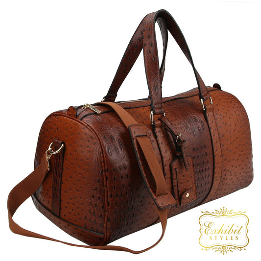 Ostrich Print Weekender Bag