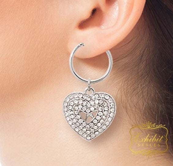 Rhinestone Heart Earrings