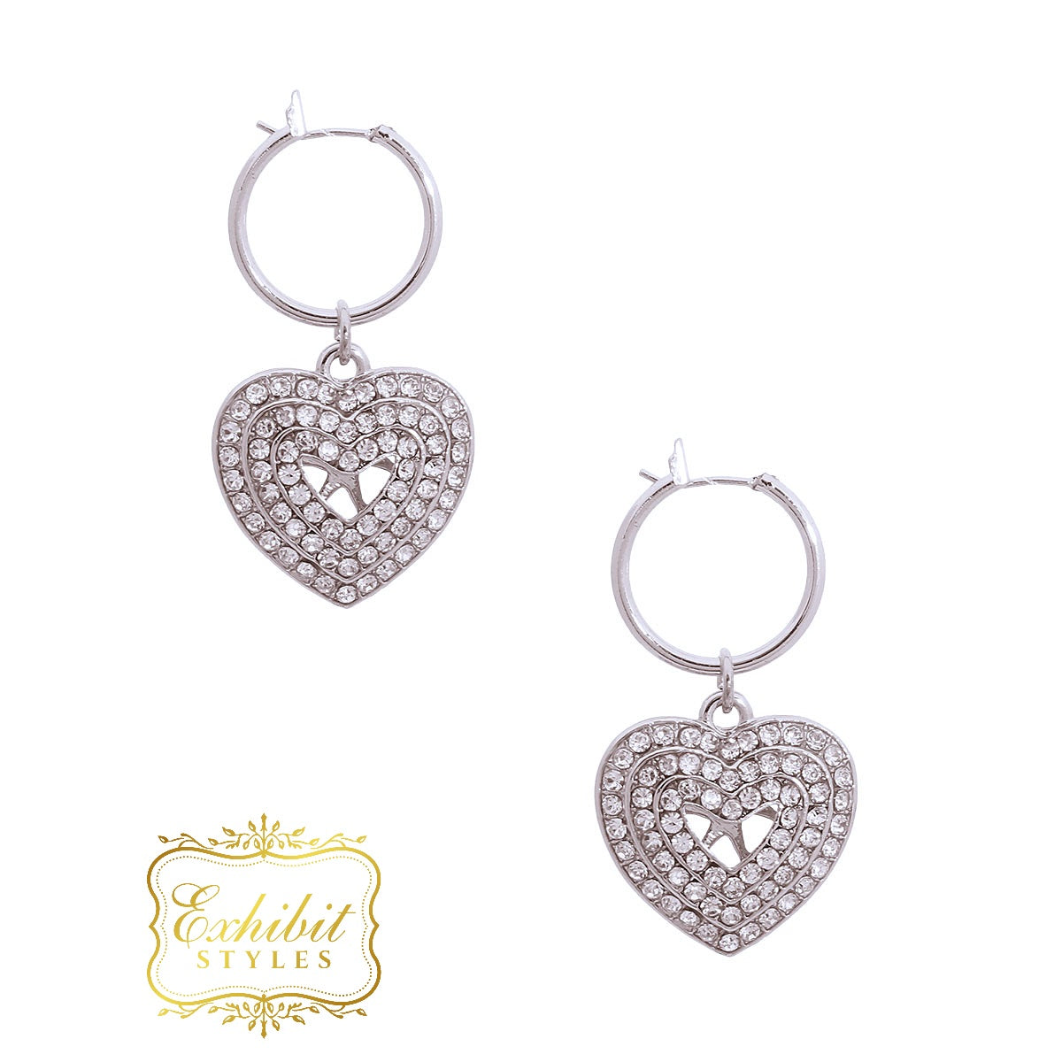 Rhinestone Heart Earrings