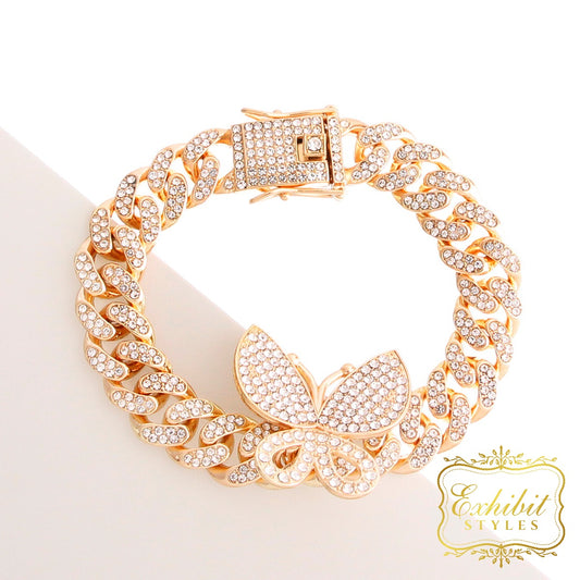 Butterfly Cuban Link Bracelet