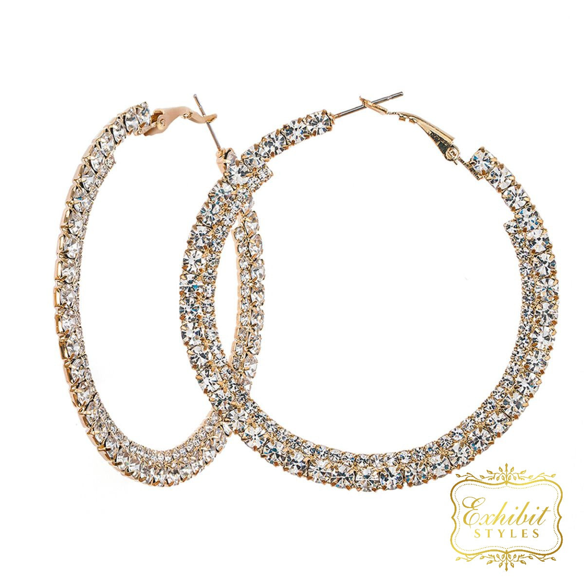 Crystal Rhinestone Hoop Earrings